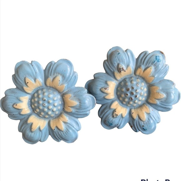 VINTAGE Floral Curtain Tie Back Holders 3 Sets of 2 - Picture 3 of 7